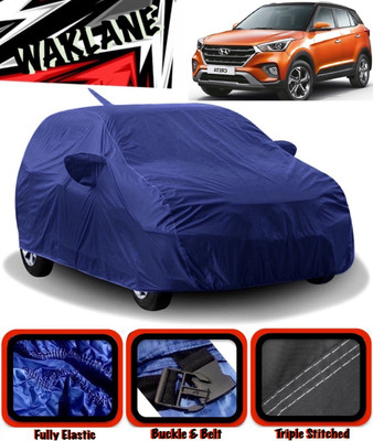 WAKLANE Car Cover For Hyundai Creta (With Mirror Pockets)(Blue)