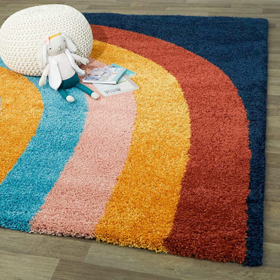 RM Handloom Multicolor Polyester Carpet(4 ft,  X 6 ft, Rectangle)