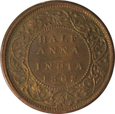 MAX Half Anna (1862) British India Rare Coin Medieval Coin Collection(1 Coins)