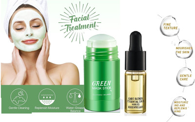 REIMICHI Green Tea Mud Mask Stick & Women & Body & Face Serum(2 Items in the set)