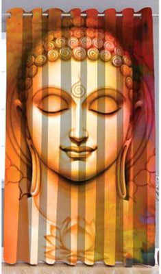 Taisha World 213 cm (7 ft) Door Polyester Semi Transparent Curtain Single Curtain(Multicolor, Printed)