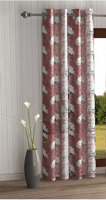 Sehbhagi 153 cm (5 ft) Polyester Room Darkening Window Curtain Single Curtain(Printed, Brown)
