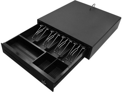 SWAGGERS 7 Compartments Metal Cash box(Black)