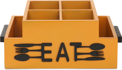 Anantam homes 6 Compartments Wooden Caddy Desk Holder/Organizer(Mustard)
