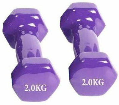 HACKERX Vinyl Dumbbells 2Kgx2PCS for Men and Women Color May Vary Fixed Weight Dumbbell(4 kg)