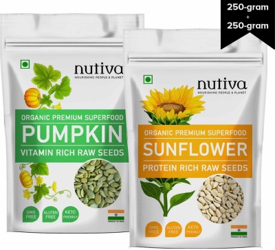 Nutiva Combo Pack of Pumpkin Seeds and Sunflower Seeds (250 Gram X 2)-(RAW) Seed(500 g)