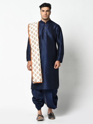 DEYANN Men Kurta Dhoti Dupatta Set