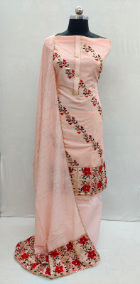 INITHI Chanderi Embroidered Salwar Suit Material
