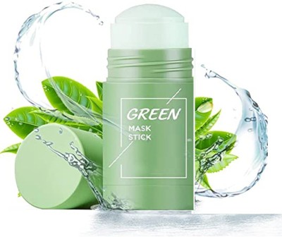 ADJD Higest quality Ultra soft Green Tea Purifying Clay Stick Mask Oil Control Anti-Acne Eggplant Solid Fine, Portable Cleansing Mask Mud Apply Mask, Green Tea Facial Mud Mask(40 g)