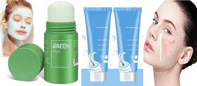 tanvi27 Green Mask Clay Stick, Green Tea Solid Mask, Purifying Clay Mask, Face Moisturizes Oil Control With Ice Cream Mask Acne Moisturizing Mask Blackheads Remover Brighten(140 ml)