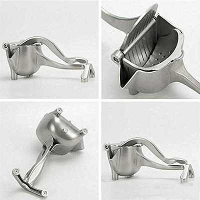 VibeX Steel Manual Orange & Lemon Squeezer Hand Juicer(Silver)