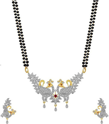 Krishna Creation Brass Gold-plated Silver, Black Jewellery Set(Pack of 1)