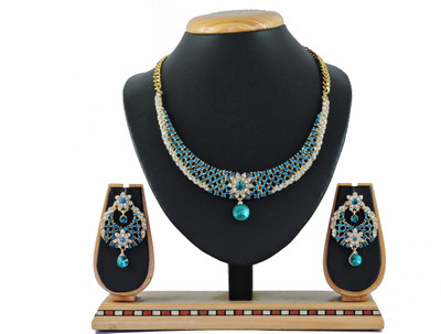 VATSALYA creation Alloy Gold-plated Turquoise Jewellery Set(Pack of 1)