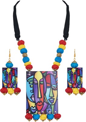 TAP Fashion Copper Gold-plated Blue, Yellow, Red Jewellery Set(Pack of 1)