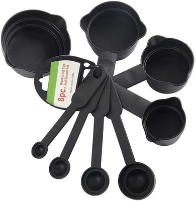 GOLDINKS 8 Pieces Baking Measurement Measuring Cups and Spoons Set Kitchne Disposable Plastic Measuring Spoon, Tea Spoon, Table Spoon(Pack of 1)