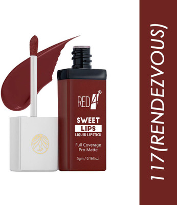 RED4 Premium Liquid Lipstick Matte look lipcolor Matte finish Lipsticks Smooth lips(Rendezvous, 5 g)