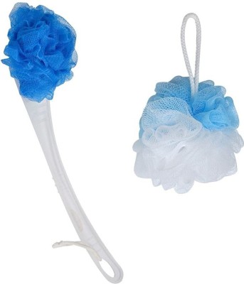 Aura creation Loofah(Pack of 2, Blue, White)