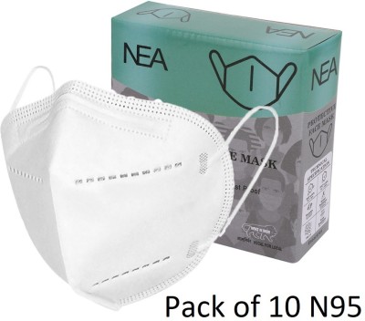 Nea N95 5 Layer Reusable , washable Face Mask BIS Certified FFP2 for Men ,Women mask respirator GV601 Water Resistant, Reusable, Washable(White, Free Size, Pack of 10)