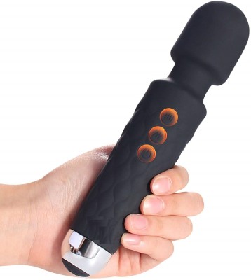 IBS PERSONAL-01 Handheld Cordless Personal Body Massager for Women & Men - Waterproof & Portable Vibrate Wand [20 pattern x 8 speeds] - Extra Long Battery - Flexible Neck Massager(Black)