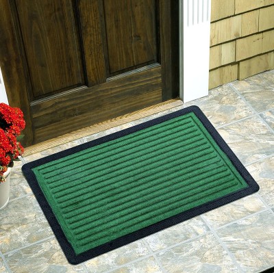 Amanjyoti Rubber, Fleece Door Mat(Green, Large)