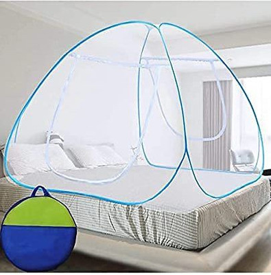 Comfortnet HDPE - High Density Poly Ethylene Adults Washable HDPE - High Density Poly Ethylene Adults Washable Double Bed Mosquito net. BL115 Mosquito Net(Blue & White, Tent)