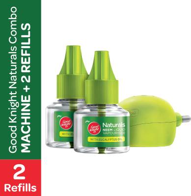 Good Knight Naturals Neem Machine + 2 Refills Liquid Mosquito Vaporiser Refill