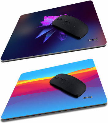 qivee COLOR WOLF COMBO (1) Mouse Pad Non-Slip Rubber Base Mouse pad for Laptop & Desktop Non Slip Base Mousepad(Blue & Sky Blue)