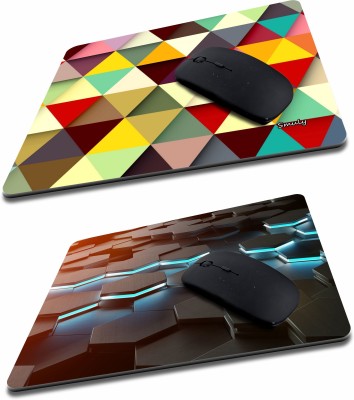 SMULY coloured triangles combo & grey haxagon Non-Slip I Am Capable of Amazing Things, Motivational Quotes Printed Mouse Pad for Gaming Computer, Laptop, PC Mouse Pad (Multicolor) Mousepad(Multicolor)