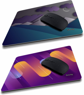qivee cloud graphic combo (5) Mouse Pad Non-Slip Rubber Base Mouse pad for Laptop & Desktop Non Slip Base Mousepad(Blue & Light Purple)