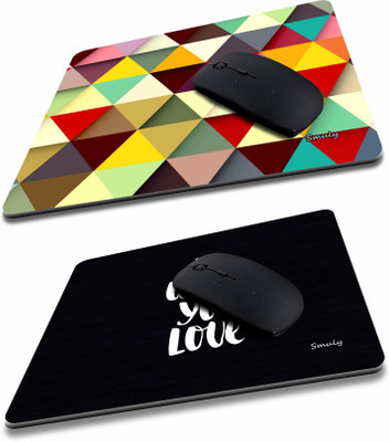 SMULY coloured triangles combo & do what you love Non-Slip I Am Capable of Amazing Things, Motivational Quotes Printed Mouse Pad for Gaming Computer, Laptop, PC Mouse Pad (Multicolor) Non Slip Base Mousepad(Multicolor)