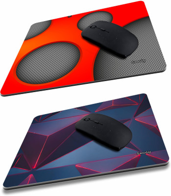 SMULY CIRCLE 3D ART COMBO & GLOW RED ABSTRACT Non-Slip I Am Capable of Amazing Things, Motivational Quotes Printed Mouse Pad for Gaming Computer, Laptop, PC Mouse Pad (Multicolor) Non Slip Base Mousepad(Red & Blue)