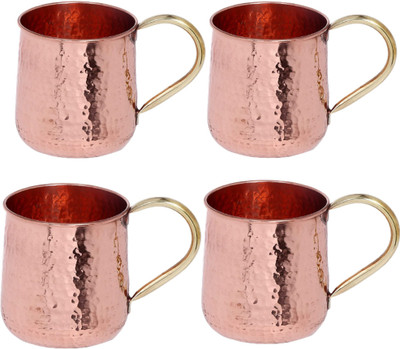 RBHMC BRONZE MASTER Coppers with Lacquer Layer 500 Ml (Set of 4 ) Copper Coffee Mug(500 ml, Pack of 4)