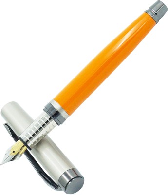 auteur Helios Orange Color Metal Body , Medium Nib , Stunning Luxury Pen With Attractive Gun Metal Trims , Gift Pack Fountain Pen
