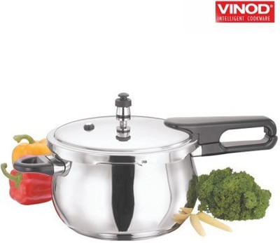 Vinod Cookware 1.5 L Outer Lid Induction Bottom Pressure Cooker(Stainless Steel)
