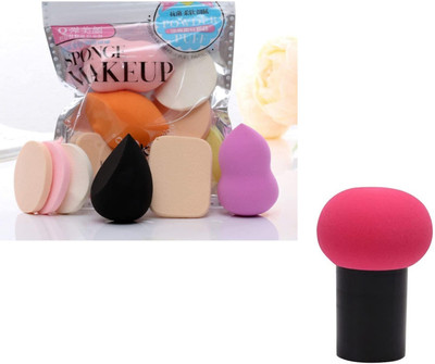 lakyou Glow Mushroom Powder Puff Blender Sponge with Makeup 6 In 1 Beauty Blender - PACK OF 7 (MULTICOLOR)