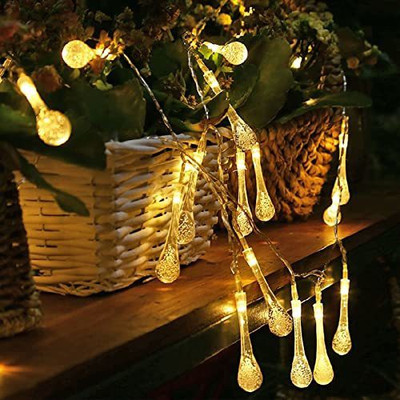Party Propz 16 LEDs 3.05 m White Steady Water Drop Rice Lights(Pack of 1)