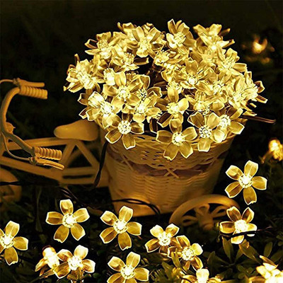 Party Propz 16 LEDs 3.05 m Yellow Steady Flower Rice Lights(Pack of 1)