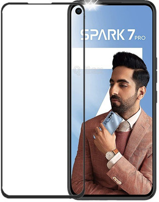 Q Box Edge To Edge Tempered Glass for Tecno Spark 7 Pro(Pack of 1)