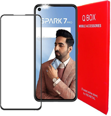 Q Box Edge To Edge Tempered Glass for Tecno Spark 7 Pro(Pack of 1)