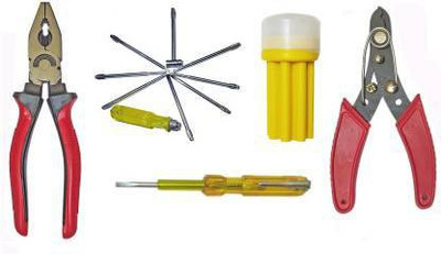 Sauran Heavy duty Hand tool kit Plier Wire cutter Tester and 9pc Screwdriver set (Pack of 4 tools) Combination Screwdriver Set(Pack of 4)