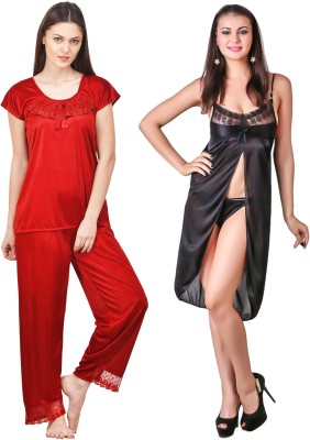 ROWENA Women Nighty Set(Multicolor)