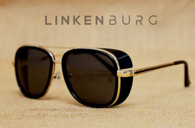 LINKENBURG Aviator Sunglasses(For Men, Black)