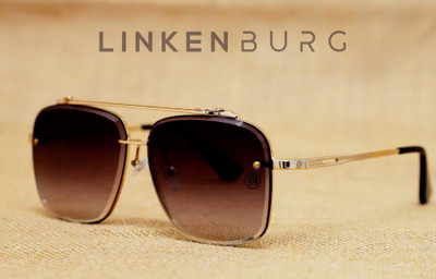 LINKENBURG Aviator Sunglasses(For Men, Black)