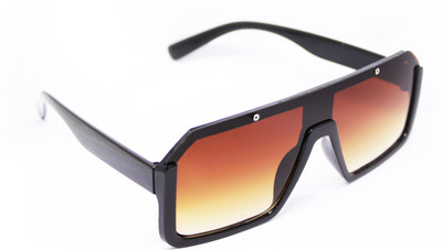 jiebo Rectangular Sunglasses(For Men & Women, Brown)