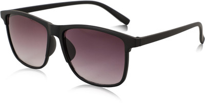 Alchiko Retro Square, Wayfarer Sunglasses(For Men & Women, Black, Violet)