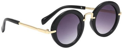 LIBRA SIGHT Round Sunglasses(For Girls, Black)
