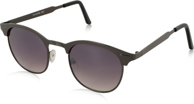 Alchiko Clubmaster, Wayfarer, Round Sunglasses(For Men & Women, Black)