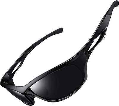 IZAAN MART Sports Sunglasses(For Men & Women, Black)