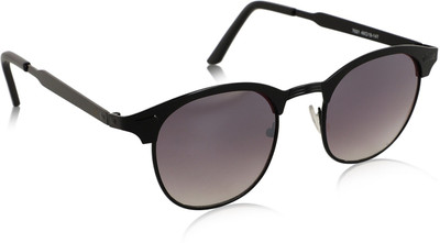 Alchiko Clubmaster, Wayfarer, Round Sunglasses(For Men & Women, Black)