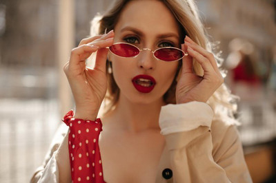 RYNOCHI Oval, Spectacle , Cat-eye Sunglasses(For Men & Women, Red)